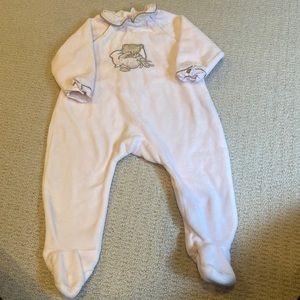Tartine et Chocolat pink velour onesie